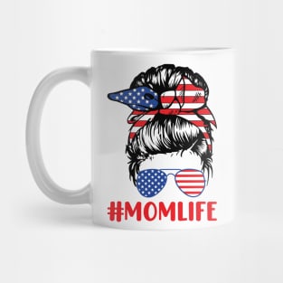 #Momlife; mom life; mom; mother; mommy; momma; mama; mother's day; mother's day gift; gift for mom; gift for mother; mom gift; USA; American; America;  red white blue; American flag; stars and stripes; 4th of July; fourth of July; patriotic; son; daughter Mug